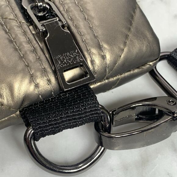THINK ROYLN Diagonal 2.0 Bum Bag Pearl Pyrite w/ Short Crossbody Strap ONLY EUC - Picture 5 of 8